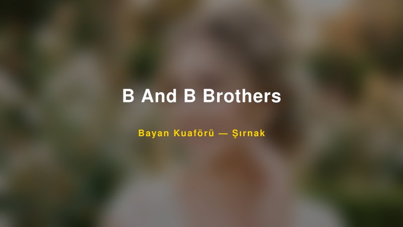 B And B Brothers — Şırnak Kır Düğünü Mekanı Rehberi